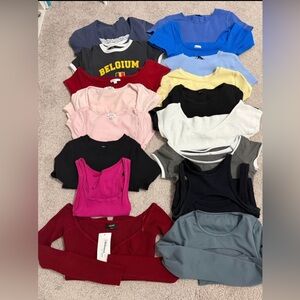 Lot (17) of Teen/Womens Shirts XS Mix of Brands